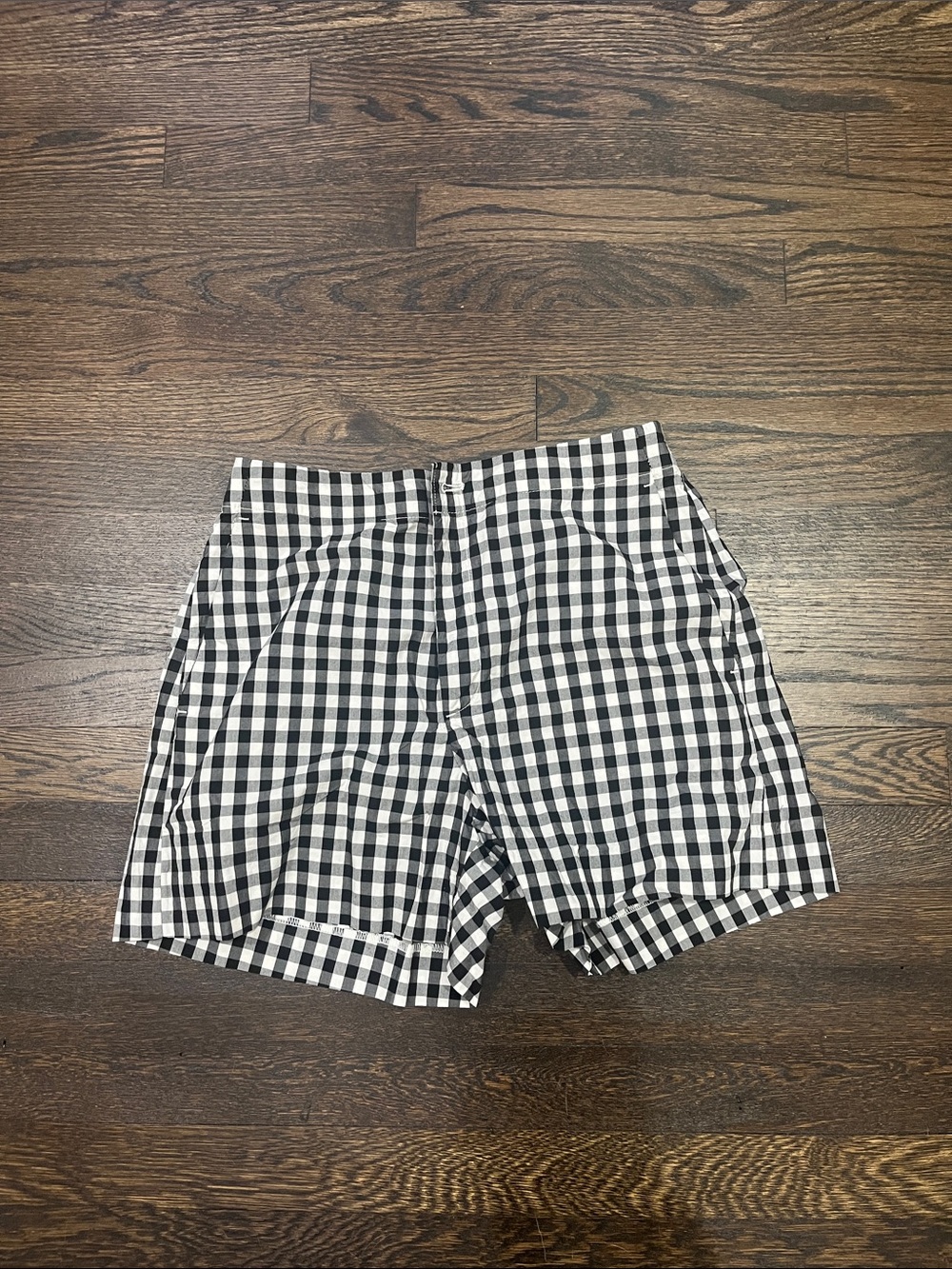 Banana Republic Black and White Gingham Bermuda Shorts